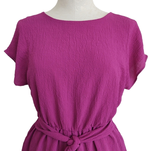 Grayson Magenta Cap Sleeve Shorts Romper Fully Lined Elastic & Tie Waist Size S - Picture 4 of 12